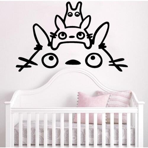 Totoro Wall Sticker Japan Anime Decal Kids Bedroom Wall Decor Chilids Room Decoration Cartoon Art Mural Removable Nursery Decor