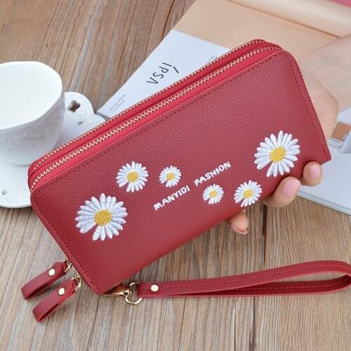 MONNET CAUTHY New Long Wallets PU Two Zipper High Capacity Multifunction Multi-card slot Purse Practical Fashion Flower Wallet