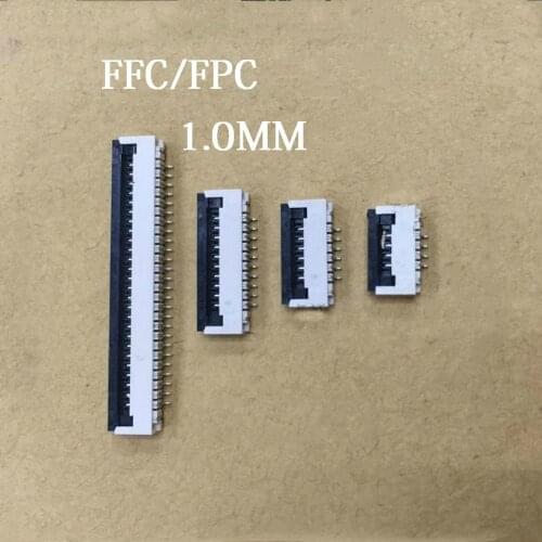 NEW FFC/FPC Flexible Flat Cable Connector For all computers 1.0 mm pitch in length 4pin-24pin Cable socket Lower contact
