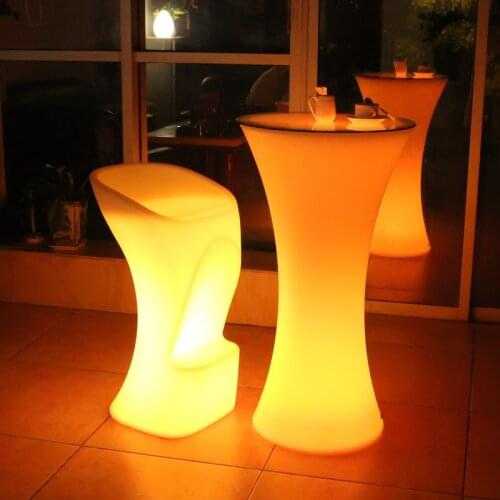 New LED colorful light bar chair luminous beauty stool rotomolding luminous furniture bar light bar stool bar KTV bar chair
