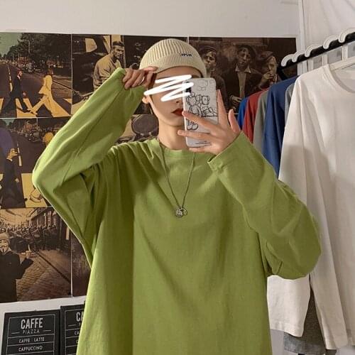 2021 Autumn Long sleeve T-Shirt Women Basic Tee Shirt Oversize T Shirt Women Casual O-neck Women Men top Hip Hop Streetwear BF