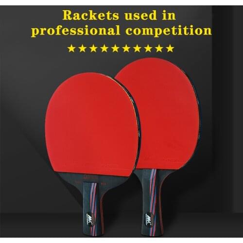 Professional Table Tennis Racket Bat Carbon Ping Pong Paddle Set Short Long Handle With Double Face Pimples In