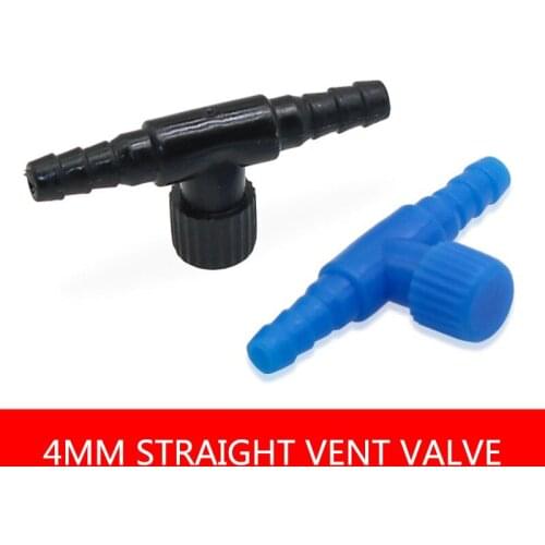 3pcs/lot Black Blue Control Valves Switch T-Shape Adjustable Connector Pump Flow Valves 4mm Adjust air volume water volume