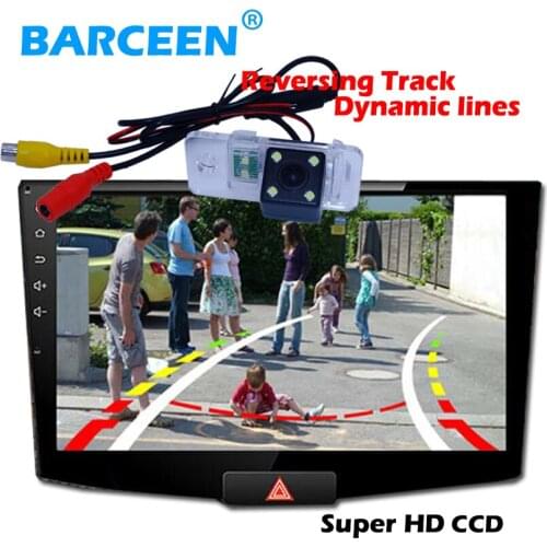 With original car parking Dynamic track line lens car parking camera bring 4 led fit for AUDI A6L 2009~2011 /A4 /A3/ Q7 /S5