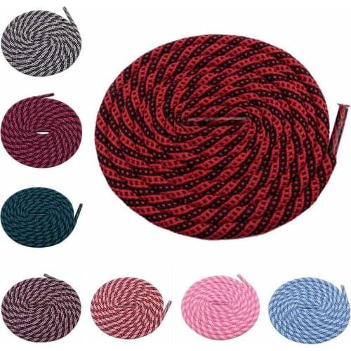 1 Pair 10 Colors Striped Double Color Shoe laces Round Outdoor Sneakers Shoe laces Cotton Boots Shoelace 60CM 80CM 120CM 180CM