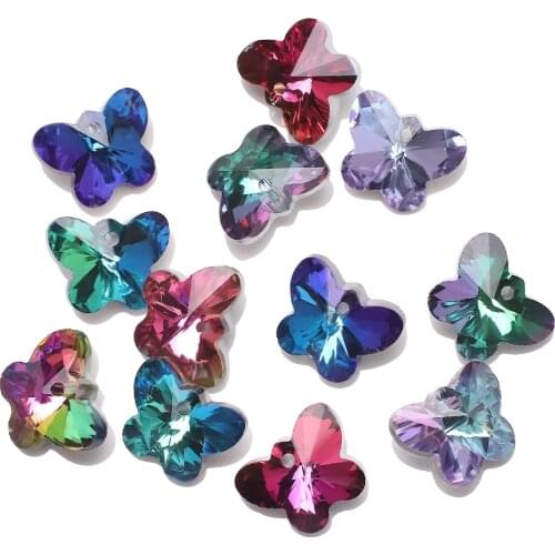 10Pcs/Lot Glass Heart Beads 20mm Crystal Love Heart Charms Pendant For DIY Making Women Earing Jewelry Accessories Needlework