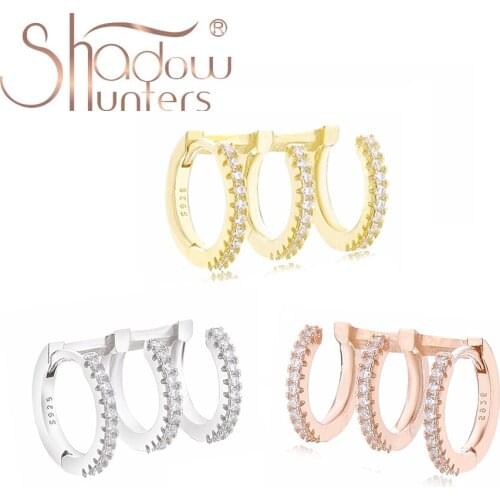 SHADOWHUNTERS 2020 Hot Sale Authentic 925 Sterling Silver Round Hoop Earrings Engagement Wedding Women Gift Silver 925 Jewelry