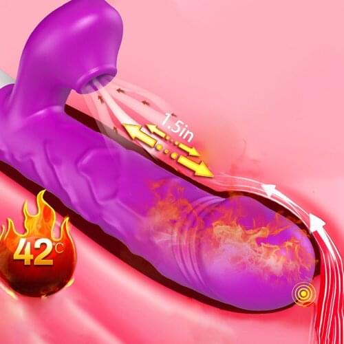Clitoris Sucking Rabbit Vibrator Telescopic Rotating Dildo G Spot Stimulate Vibrators Heating Vagina Adult Sex Toys for Women