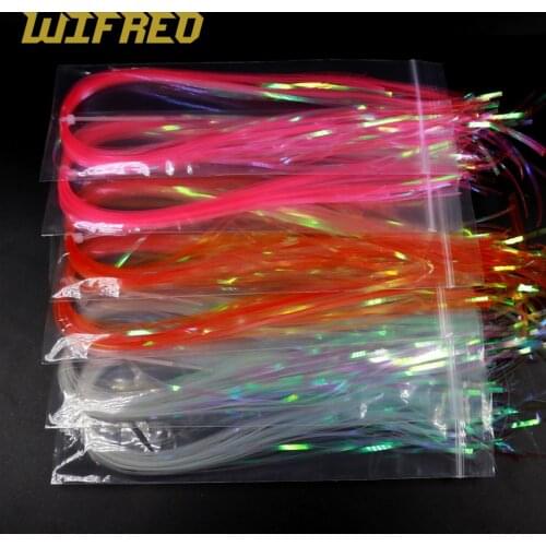 Wifreo 2Bags 0.5mm/2mm UV Flashabou Holographic Tinsel Stonefly Nymph Back Jig Body Wrap Lure Fishing Fly Tying Material