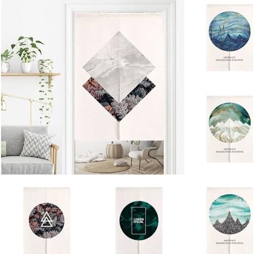 Nordic Geometric Door Curtain Cotton Linen Bedroom kitchen Partition Curtain Half Panel Curtain Home Decoration Blackout Curtain