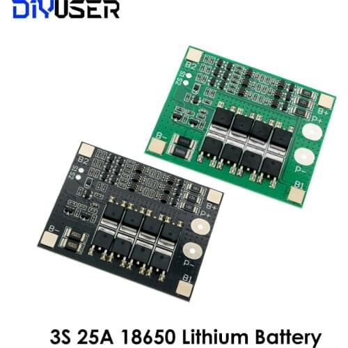 3S 25A Li-ion 18650 BMS PCM Battery Protection Board BMS PCM With Balance For li-ion Lipo Battery Cell Pack Module Newest