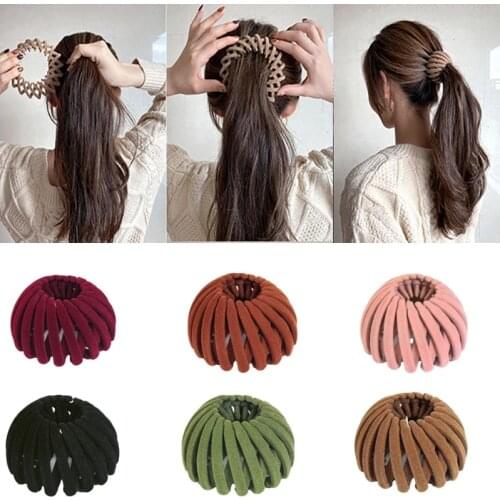 Women Multifunction Hair Braiding Tool Hair Accessories Solid Color Magic Shark Bundle Scrunchies Creative Hairclip for Girl