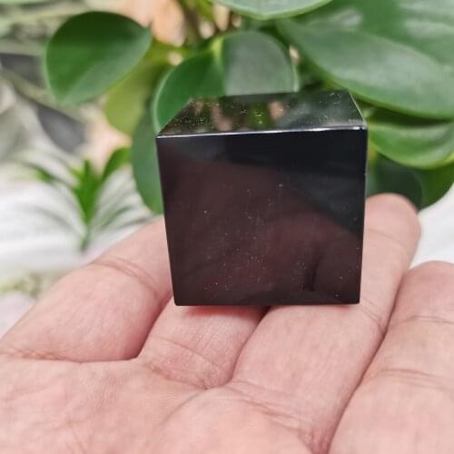 Natural Black Obsidian Quartz Crystal Cube Crystal Stone Polished Specimen Minerals Healing Stone Home Decoration