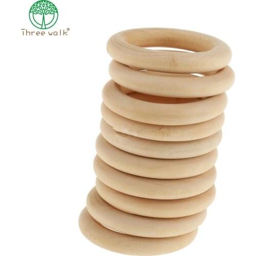 100pcs/lot 40mm Unfinished Natural Wood Ring Wooden Circle For DIY Jewelry