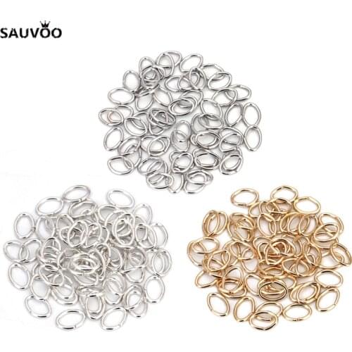 200pcs/lot Gold Silver Rhodium Color 7*5mm Oval Split Jump Rings Link Loops Connectors for DIY Jewelry Making Findings F5358