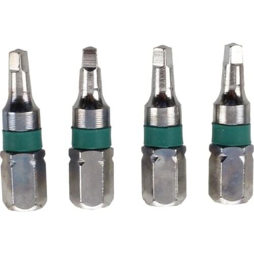 4 Pcs 1/4" Hex 25mm Length 2.3mm x 2.3mm Square Head Screwdriver Bits