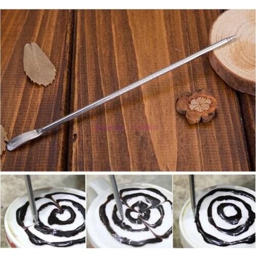 500pcs Useful Stainless Steel Cappuccino Latte Espresso Coffee Decorating Art Pen Fancy Coffee Cafe Tools Kitchen Accessor