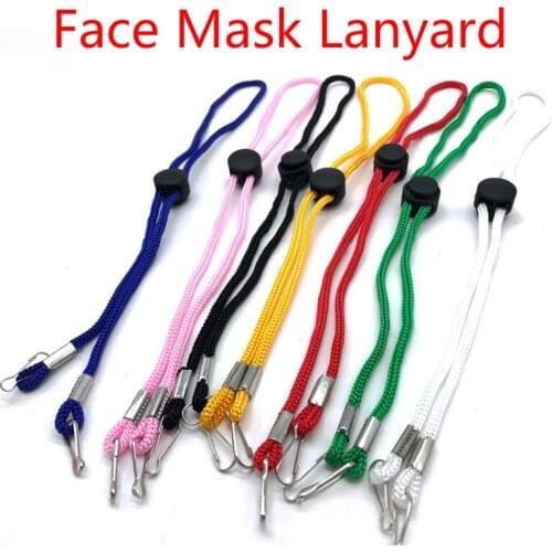 7 Color Adjustable Face Mascarilla Lanyard Holder Face Mask Necklace Anti-lost Anti-drop Mask Hanging Neck Rope with Hooks