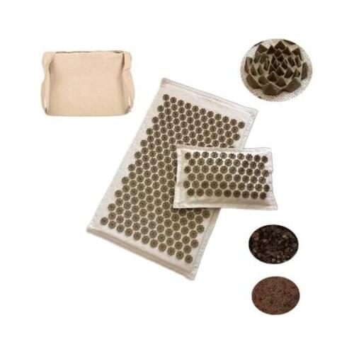 Acupressure Mat Pillow Set for Massage Linen Cotton Acupuncture Mat Cushion Back Neck Pain Relief Pad