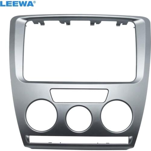 LEEWA Car DVD/CD Radio Stereo 2DIN Fascia Panel Refitting Frame Facia Trim Install Mount Kit For Skoda Octavia(07~09) Manual A/C