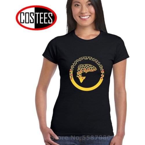 Camiseta Rainbow Trout Jumping T shirt women Brown Trout Flyfish T-shirt Trout Fishing Tshirt Slimfit Fisher Fisherman Tee shirt