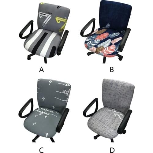 Printed Computer Chair Cover Leather Cover Elastic One-piece Office Chair Cover Scratch-Resistant Dust-Proof Office Home Decor