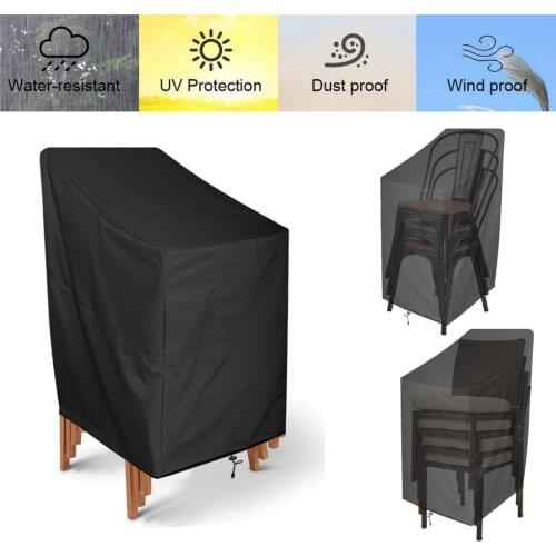 Black Outdoor Waterproof Cover Garden Furniture Rain Cover Chair Sofa Protection Rain Dustproof Woven Polyester Convenient Cover