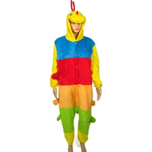 Flannel Caterpillar Onesies Cartoon Animal Pajamas Sleepwear For Carnival