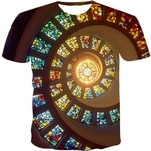New T -Shirt Men High Quality Men 'S T -Shirt Short Sleeve Explosive 3d Printed House View Men 'S T -Shirt Fashion Handom