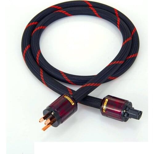 D5034 High Quality Pure Copper US Power Cable with P-079+P-079 power plug connector jack, HIFI US Plug Extension power cable