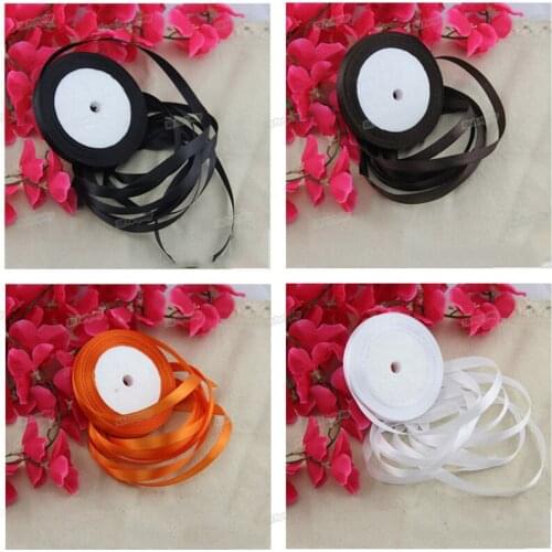 Colorful 1cm Satin Ribbons Wedding Decorative Gift Box Wrapping Belt DIY Crafts Decor Birthday Party Supplies