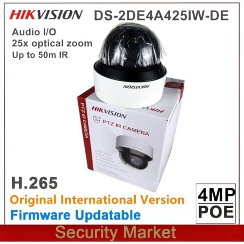 Original Hikvision PTZ DS-2DE4A425IW-DE 4-inch 4MP IP66 IR surveillance 25X POE Powered by darkfighter IR Network Speed Dome