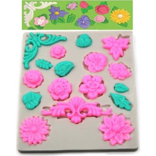 Luyou 1pcs Flower Cake Mold Silicone Mold Fondant Mold Chocolate Mold Cake Decorating Tools Leaf Cake Mould FM1803