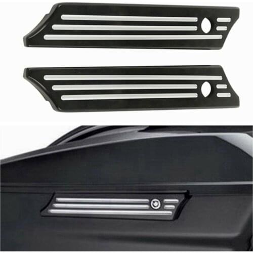 Motorcycle Saddlebag Latch Covers For Harley Ultra Limited Street Glide Road King 2014-2020 chrome/black