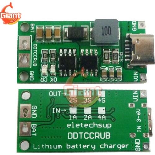 Multi-Cell 2S 3S 4S 18650 Lithium Battery Charging Protection Board Polymer Lithium Ion Battery Charger Type-C