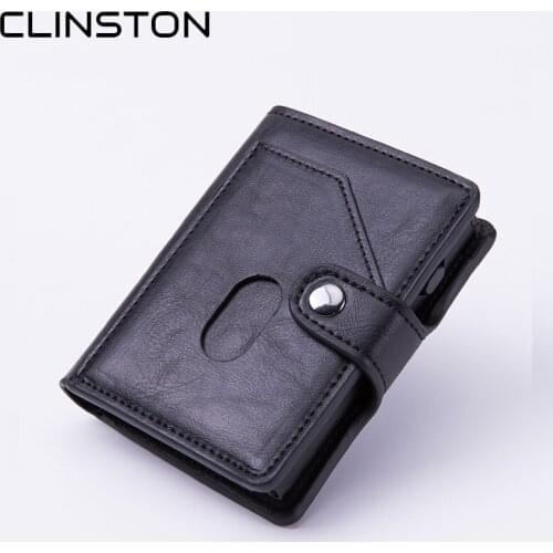 2020 New Style Creative Buckle Anti-Demagnetization Dredit Automatic Bank Card Holder Men And Women Business Thin Metal Wallet