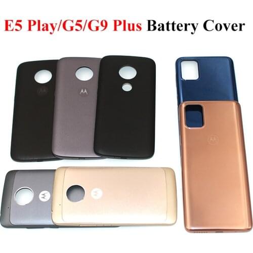 Original For Motorola Moto E5 Play G5 XT1685 XT1672 G9 Plus G9+ Back Battery Cover Rear Door Glass Housing Case Replacement Part