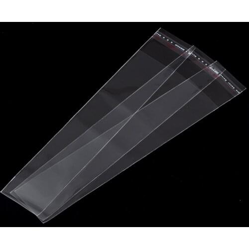 8SEASONS Plastic Bags Clear Self Adhesive 20x3.5cm(Usable space 17x3.5cm),200PCs (B22153)
