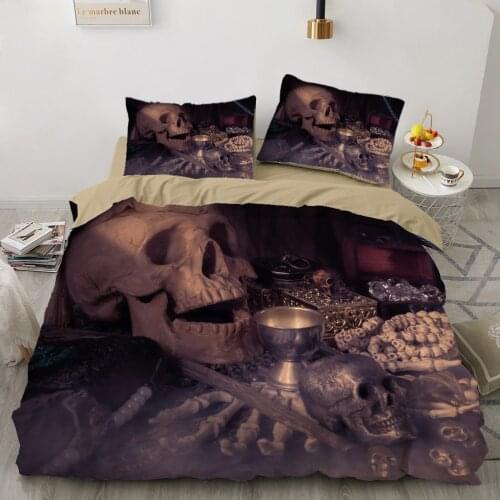 Bed Linen Bedding Sets euro/Double/family sets/2.0/Queen/King Bedspread For Home Bed Cover Cushion Covers Skull