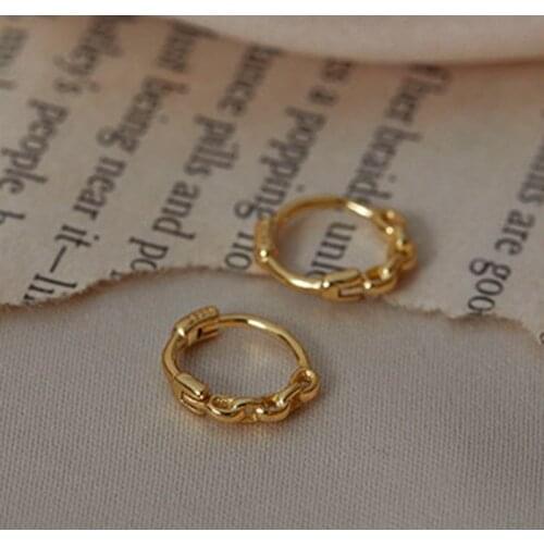 Fashion Hoop Earrings Exquisite Cross Piercing Earrings S925 Golden Geometry Jewelry For Women Charm Party Birthday Gift