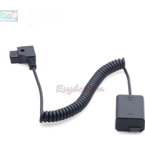 Bauer D-Tap to NP-FW50 FW50 Dummy Battery DC Coupler Power Coiled Cable Adapter for Anton Sony A7 A7S Mark II A7R A6300 A6000