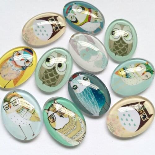 ZEROUP 30x40mm Handmade Photo Glass Cabochons Mixed Pattern Domed Oval Jewelry Accessories Supplies for Jewelry 10pcs/lot TP-301