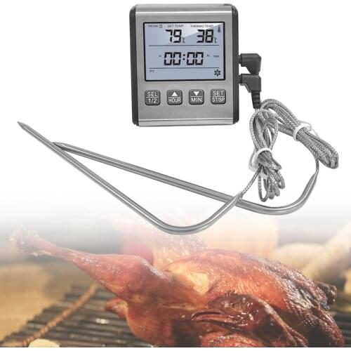 300C Food Thermometer Kitchen Thermometer Digital Dual Probe Design Thermometer Meat BBQ Thermometer Waterproof Cooking Tool