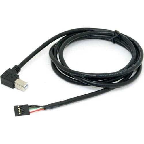 USB 2.0 B Male 90 Degree Right Angled Type to Pitch 2.54mm 5pin Housing Cable 1.3m U2-319-RI-1.3M