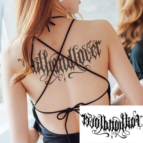 Waterproof Temporary Tattoo Sticker Big Letter "Fail Hand over" Body Art Flash Tatoo Fake Tatto for Women Men Girl