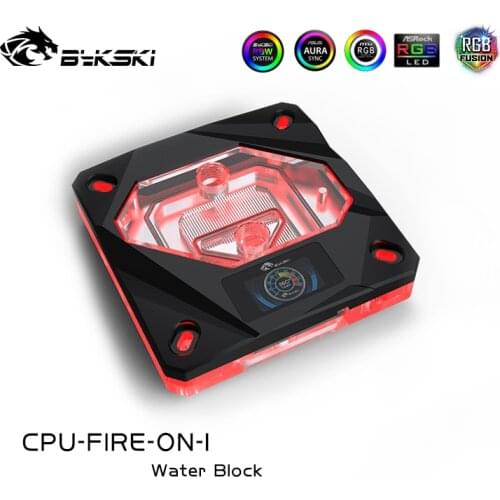 Bykski CPU Water Block use for INTEL LGA1150/1151/1155/1156 2011 X99 / A-RGB AURA Light / Block with OLED Temperature Display