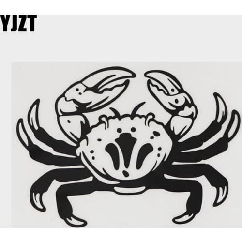 YJZT 14.5CM×10.3CM Personality Marine Animal Crab Claw Decal Car Sticker Black/Silver Vinyl 18A-0199