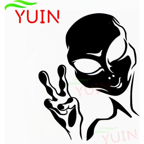 Funny Space Alien Car Sticker Body Decoration Personality PVC Waterproof Sunscreen Cars Decal Black/white/red/laser/silver
