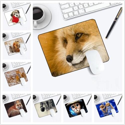 Yuzuoan painted Space Cat Notebook Mouse Pad HD Tiger Mouse Anti-skid Pad Fox Pattern Small Mouse Pad Specifications 22x18cm