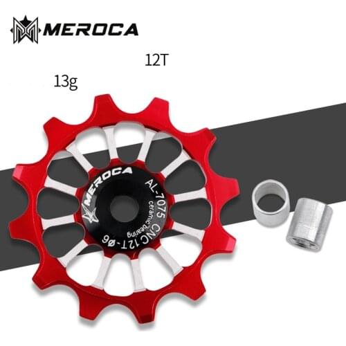 MEROCA 12T MTB Bike Rear Derailleur Jockey Wheel Ceramics Bearing Pulley Iamok Road Bicycle Guide 4mm/5mm/6mm